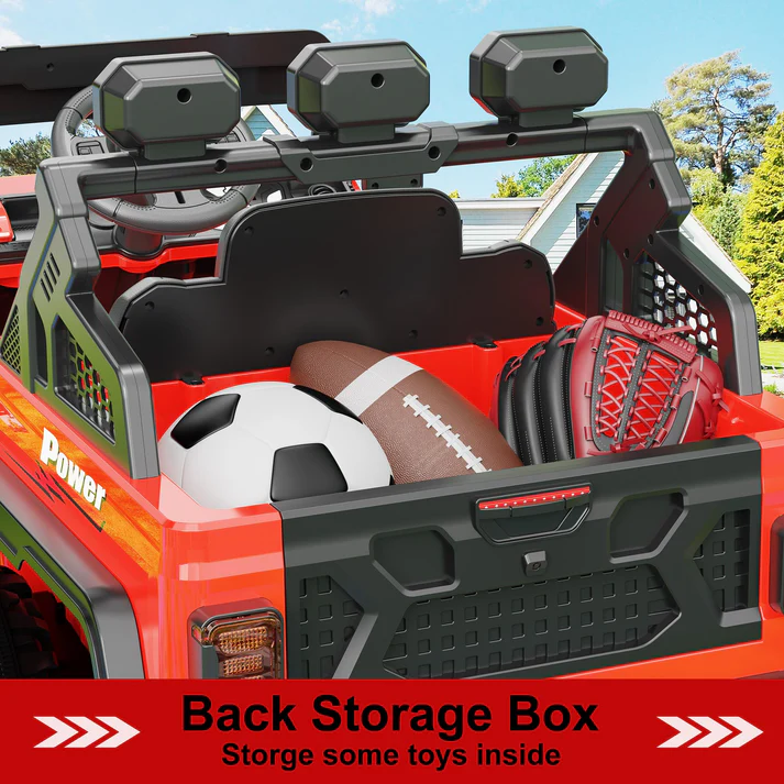 🚗Best Gift 2-Seater Kids Electric Ride On Off-Road Car with Remote Control & Rear Storage Bin