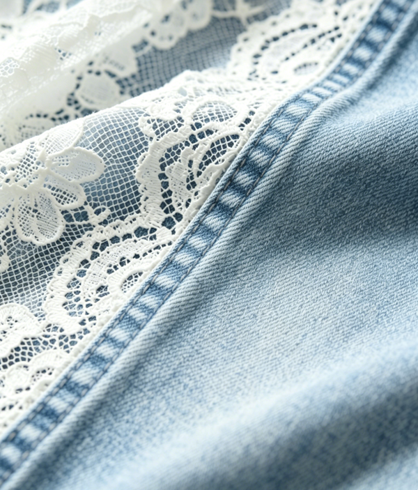 Rugged Lace Wide Jeans