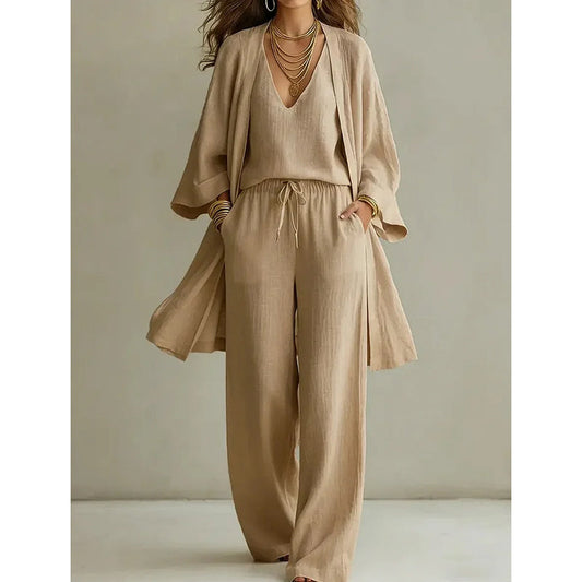3-Piece Effortless Linen-Blend Lounge Set