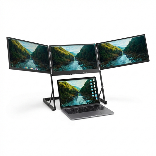 Foldable Triple Portable Monitor, Laptop 3-Screen Extender