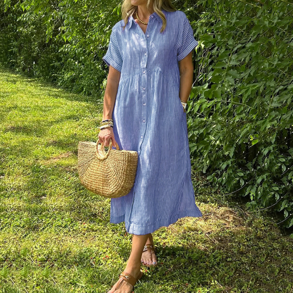 Everyday Striped Shirt Dress